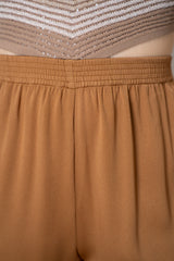 Fabiana Filippi Pull-On Style Sateen  Pants in Sienna
