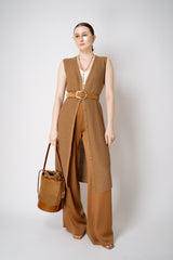 Fabiana Filippi Pull-On Style Sateen  Pants in Sienna