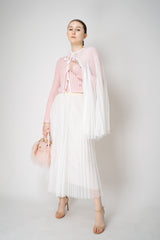 Fabiana Filippi Pleated Tulle Cape in White