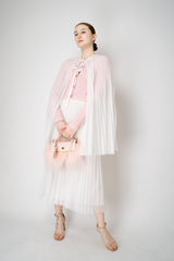 Fabiana Filippi Pleated Tulle Cape in White