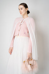 Fabiana Filippi Pleated Tulle Cape in White