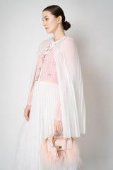 Fabiana Filippi Pleated Tulle Cape in White