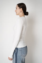 Rag & Bone The Essential Ribbed Long Sleeve Top in White Vancouver. Shop Online or in Store.