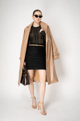 Dolce & Gabbana Glossy Coasted Trench Coat in Pale Pink Vancouver. Shop Online or in Store.