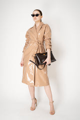 Dolce & Gabbana Glossy Coasted Trench Coat in Pale Pink Vancouver. Shop Online or in Store.