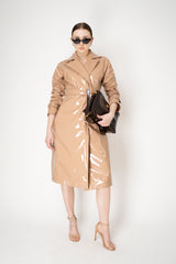 Dolce & Gabbana Glossy Coasted Trench Coat in Pale Pink Vancouver. Shop Online or in Store.