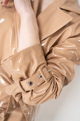 Dolce & Gabbana Glossy Coasted Trench Coat in Pale Pink Vancouver. Shop Online or in Store.