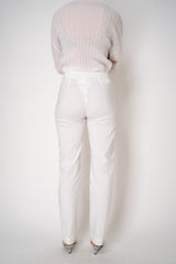 Peter O. Mahler Linen Viscose High-Rise Straight Leg Trousers in White Vancouver. Shop Online or in Store.
