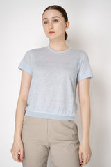 Dorothee Schumacher Round Neck Hemp T-Shirt in Light Blue