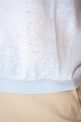 Dorothee Schumacher Round Neck Hemp T-Shirt in Light Blue