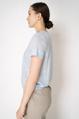 Dorothee Schumacher Round Neck Hemp T-Shirt in Light Blue