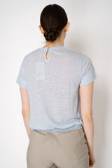 Dorothee Schumacher Round Neck Hemp T-Shirt in Light Blue
