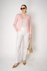 Pleats Please Issey Miyake Monthly Colors: March Cardigan in Pink Vancouver. Shop Online or in Store.