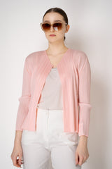 Pleats Please Issey Miyake Monthly Colors: March Cardigan in Pink Vancouver. Shop Online or in Store.