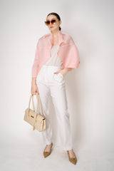 Pleats Please Issey Miyake Monthly Colors: March Cardigan in Pink Vancouver. Shop Online or in Store.