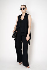 Peter O. Mahler Techno Stretch Pull-On Style Straight Leg Trousers in Black Vancouver. Shop Online or in Store.