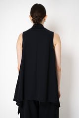 Peter O. Mahler Techno Stretch Open Front Draping Vest in Black Vancouver. Shop Online or in Store.
