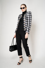 Peter O. Mahler Linen Viscose Cropped High-Rise Cuffed Trousers in Black Vancouver. Shop Online or in Store.