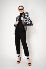 Peter O. Mahler Linen Viscose Cropped High-Rise Cuffed Trousers in Black Vancouver. Shop Online or in Store.