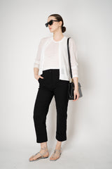 Peter O. Mahler Linen Viscose Cropped High-Rise Cuffed Trousers in Black Vancouver. Shop Online or in Store.