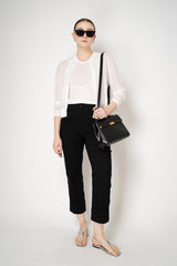 Peter O. Mahler Linen Viscose Cropped High-Rise Cuffed Trousers in Black Vancouver. Shop Online or in Store.