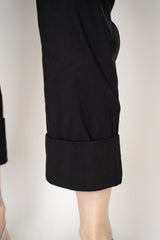 Peter O. Mahler Linen Viscose Cropped High-Rise Cuffed Trousers in Black Vancouver. Shop Online or in Store.