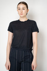 Dorothee Schumacher Round Neck Hemp T-Shirt in Navy