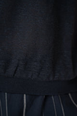Dorothee Schumacher Round Neck Hemp T-Shirt in Navy