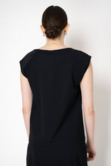 Peter O. Mahler Techno Stretch Drape Neck Sleeveless Top in Black Vancouver. Shop Online or in Store.