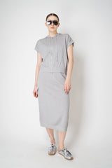Peserico Short Sleeve Zip Up Hooded Lurex Cardigan  in Silver
