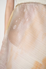 Pleats Please Issey Miyake Sea Bubble Maxi Skirt in Sandy Beige