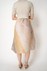 Pleats Please Issey Miyake Sea Bubble Maxi Skirt in Sandy Beige
