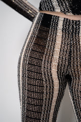 Missoni Slim Fit Crochet Knit Cover-Up Pants in Black and White