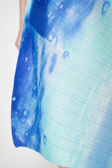 Pleats Please Issey Miyake Sea Bubble Maxi Skirt in Ocean Blue