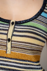 Missoni Knit Scoop Neck Tank Top in Multicolour Stripes