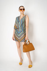 Missoni Knit Cowl Neck Mini Top in Multicolour Stripes