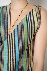 Missoni Knit Cowl Neck Mini Top in Multicolour Stripes