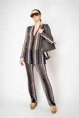 Missoni Slim Fit Crochet Knit Cover-Up Pants in Black and White