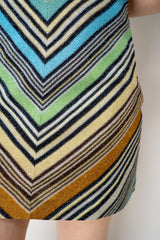 Missoni Knit Mini Skirt in Multicolour Lurex Chevron
