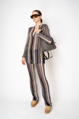 Missoni Long Sleeve Crochet Knit Cover-Up in Black and White
