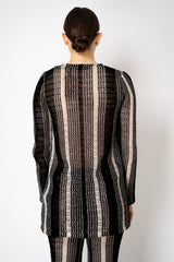 Missoni Long Sleeve Crochet Knit Cover-Up in Black and White