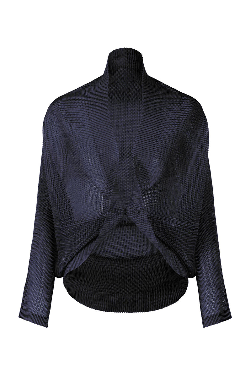 Pleats Please Tatami Mesh Bolero in Dark Navy - Ashia Mode – Vancouver, BC