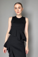 Moschino Jeans Stretch Viscose Top with Ruches in Black Vancouver. Shop Online or in Store.
