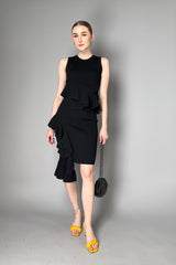 Moschino Jeans Stretch Viscose Top with Ruches in Black Vancouver. Shop Online or in Store.