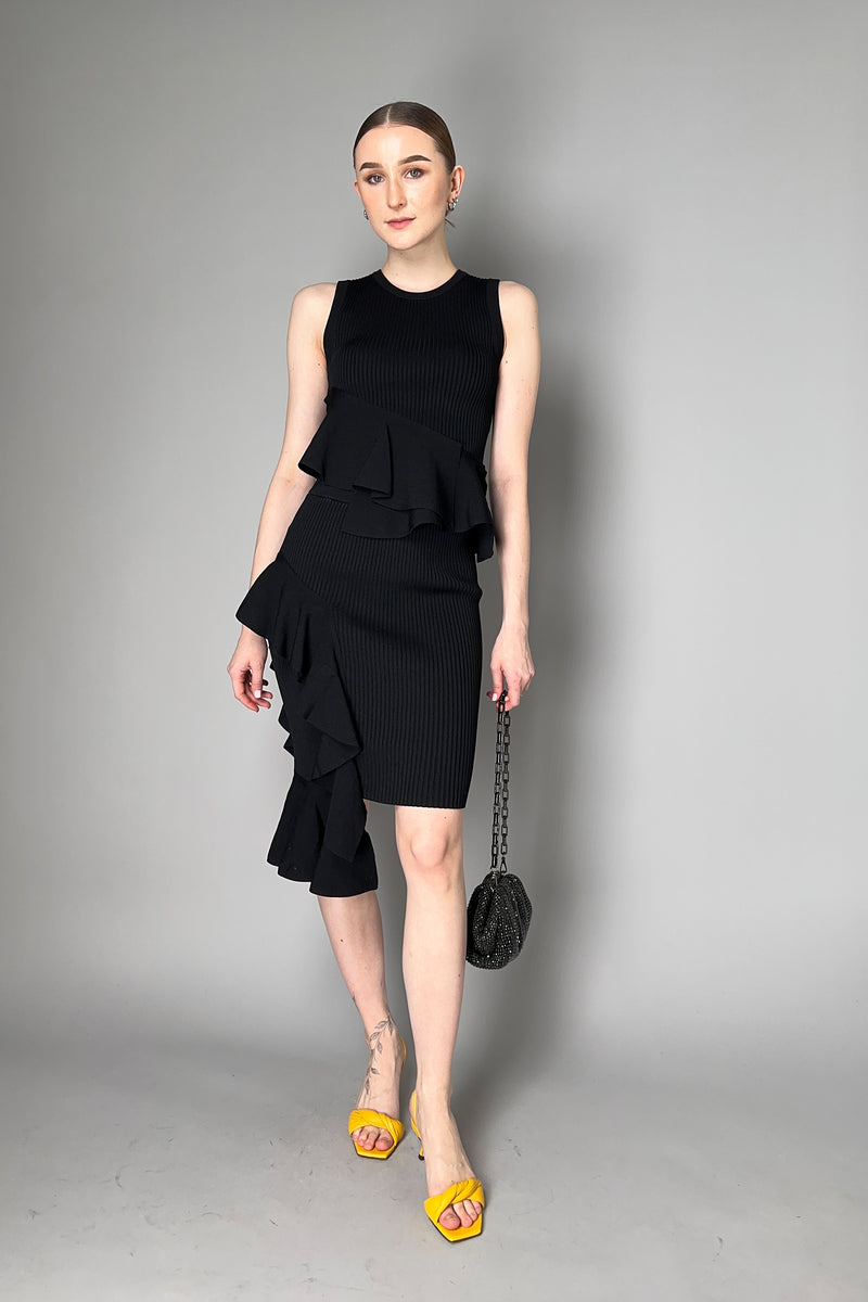 Moschino Jeans Stretch Viscose Top with Ruches in Black Vancouver. Shop Online or in Store.