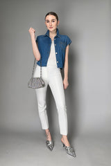 Moschino Jeans Heart Pockets Sleeveless Chambray Shirt