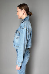 Moschino Jeans Heart Pocket Stretch Denim Jacket