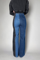 Moschino Jeans Cotton Denim Patchwork Flared Jeans- Ashia Mode- Vancouver, BC