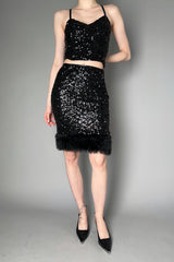 Moschino Jeans Stretch Skirt with Sequins in Black Vancouver. Shop Online or in Store.