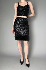 Moschino Jeans Stretch Skirt with Sequins in Black